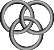 BORROMEAN RINGS: no two hold together except by the mediation of a third